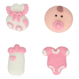 Funcakes suikerdecoratie baby meisje set/12