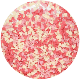 Funcakes mini hartjes roze/wit/rood 60 g