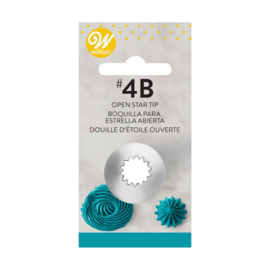 Wilton decorating tip #4B open star carded