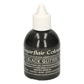 Sugarflair airbrush colouring Glitter Black 60ml