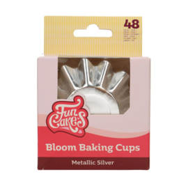 Funcakes Bloom baking cups Metallic Zilver pk/48