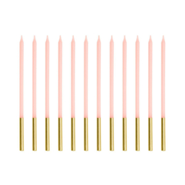 PartyDeco Kaarsen Roze/Goud 12pcs