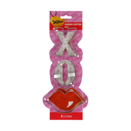 Wilton Koekjes uitsteker set Valentine Lips XO pk/3