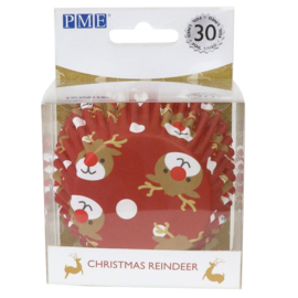 PME Foil Baking Cups Christmas Reindeer pk/30