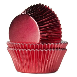 House of Marie baking cups folie rood-pk24