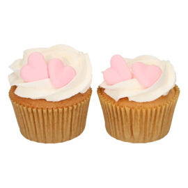 Funcakes suikerdecoratie hart roze set/8