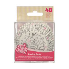 Funcakes baking cups love doodle pk/48