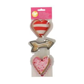 Wilton Metalen Koekjes Uitsteker Valentijn set/3