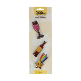 Wilton koekjes uitsteker Wijnfles-Glas-Vallende Ster set/3