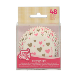 Funcakes baking cups hearts pk/48