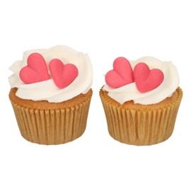 Funcakes suikerdecoratie hart rood set/8