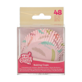 Funcakes baking cups pastel feathers pk/48