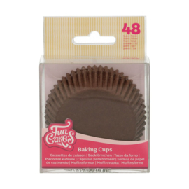 Funcakes baking cups brown pk/48