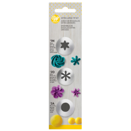 Wilton decorating tip set Extra Large #1M, #2D, 2A