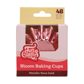 Funcakes Bloom baking cups Metallic Rose Goud pk/48