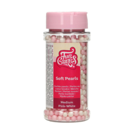 Funcakes zachte parels medium roze/wit 60 g