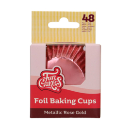 Funcakes Folie baking cups Metallic Rose Goud pk/48
