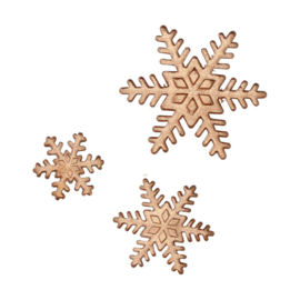 Funcakes suikerdecoratie Bronzen Ijskristallen gemengd set/12