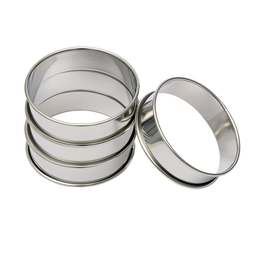 BrandNewCake flan/cake ringen RVS Ø8cm set/4