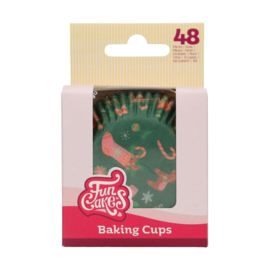 Funcakes baking cups Kerst pk/48