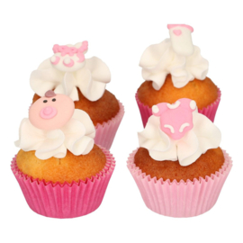 Funcakes suikerdecoratie baby meisje set/12