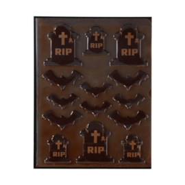 Funcakes chocolade decoraties Halloween Grafstenen set/12