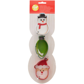 Wilton koekjes uitsteker Sneeuwpop/Lampje/Kerstman