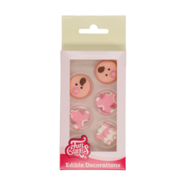 Funcakes suikerdecoratie baby meisje set/12