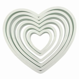 PME plastic cutter heart set/6