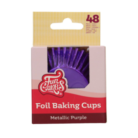 Funcakes Folie baking cups Metallic Paars pk/48
