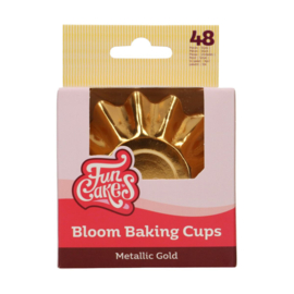 Funcakes Bloom baking cups Metallic Goud pk/48
