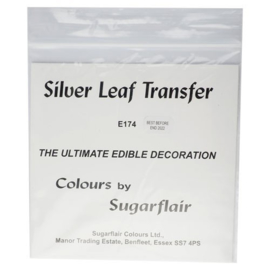 Sugarflair silver leaf transfer