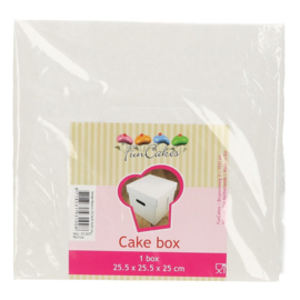 Funcakes taartdoos wit 25,5x25,5x25 cm