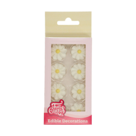 Funcakes suikerdecoratie Witte Madeliefjes pk/16
