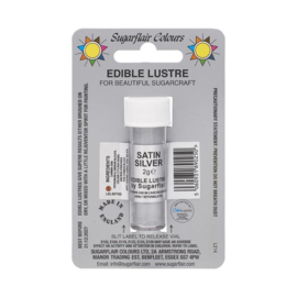 SUGARFLAIR EDIBLE LUSTRE SATIN SILVER, 2G