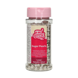 Funcakes suikerparels 8 mm Metallic Zilver 80 g