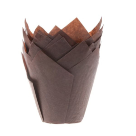 House of Marie muffin cups tulp Bruin pk/36