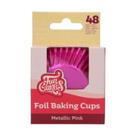 Funcakes Folie baking cups Metallic Roze pk/48