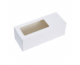 TAARTDOOS SLOF met venster 25X10X9CM (uit 1 stuk)