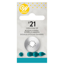 Wilton decorating tip #21 open star carded