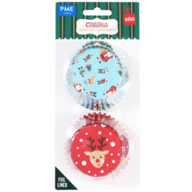 PME cupcake vormpjes Kerstman en Rudolph 60st