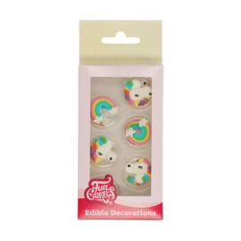 Funcakes suikerdecoratie eenhoorn & regenboog set/8