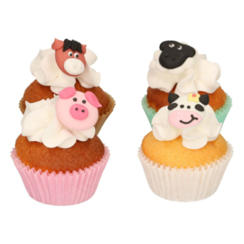 Funcakes suikerdecoratie boerderij dieren set/12