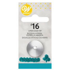 Wilton decorating tip #016 open star carded