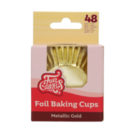 Funcakes Folie baking cups Metallic Goud pk/48