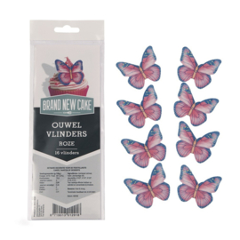 BrandNewCake Ouwel Vlinders Roze 16st