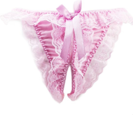 Schattige roze String Kruisloos - One size - Sexy Erotische onderbroek dames