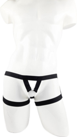 Boxer short - S t/m XL MAT glans - Zwart BDSM kleding kruisloos open kruis erotische heren kleding