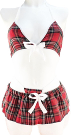 Schoolmeisje  - Sexy Cosplay Rollenspel kleding outfit dames - Onesize Rood