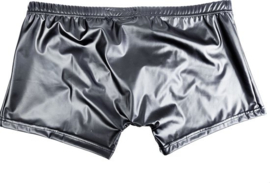 Boxer short - S t/m XXL  - MAT glans - Zwart BDSM kleding kruisloos open kruis erotische heren kleding